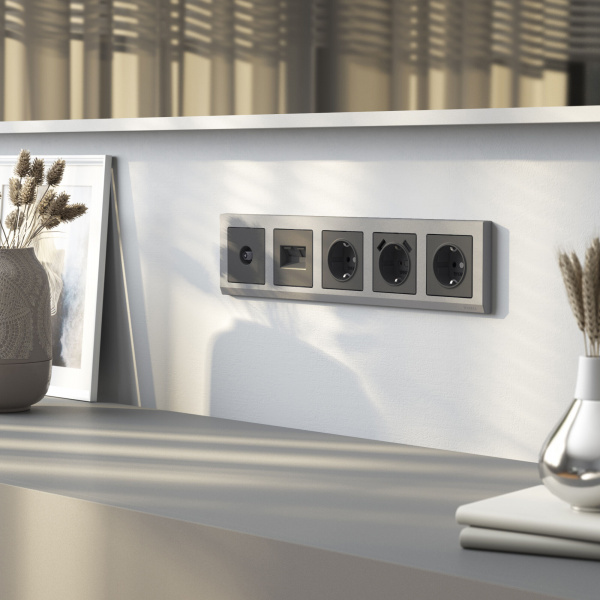 Накладка для розетки USB  (графит матовый) W1179564