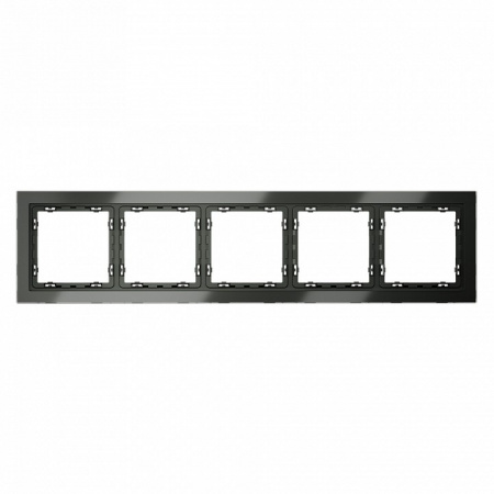 Рамка стеклянная VOLTUM S70 на 5 постов, (титан, стекло) Рамка стеклянная VOLTUM S70 на 5 постов, (титан, стекло)