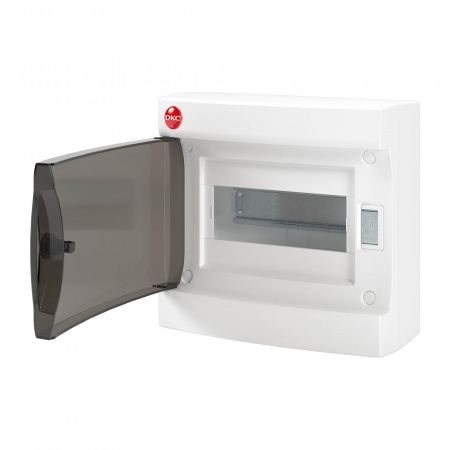 DKC Щиток настен.с двер.8мод.,IP41,бел.,с усил. клем.блок.1х87308