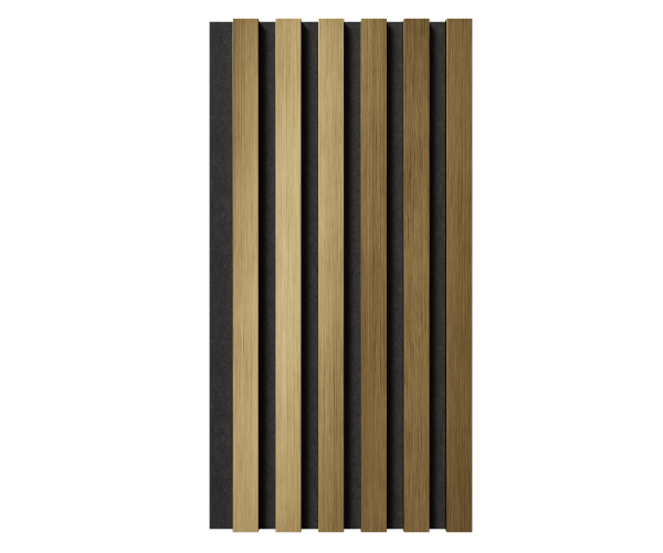 Комплект акуст.панелей, черный войлок, 600х300х19мм, рейки ЭКОПОЛИМЕР, золото матовое/2шт