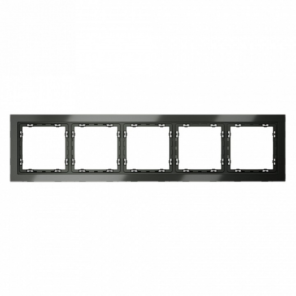 Рамка стеклянная VOLTUM S70 на 5 постов, (титан, стекло) Рамка стеклянная VOLTUM S70 на 5 постов, (титан, стекло)