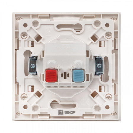 EKF PROxima Стокгольм Белый Розетка б/з, со шторками, 10 А