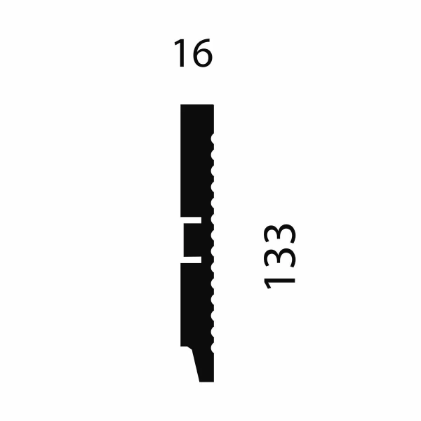 Плинтус AP11 под покраску, белый, 133x16x2400 мм, МДФ
