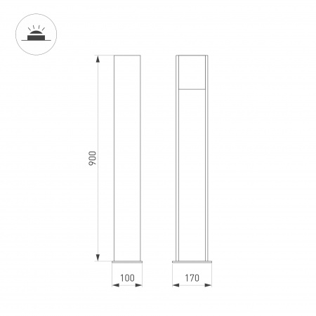 Arlight Светильник LGD-SEKVOYA-BOLL-H900-11W Warm3000 (BK, 120 deg, 230V) (IP65 Металл, 3 года)