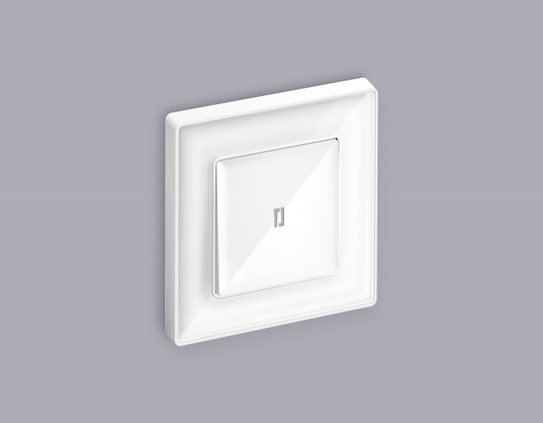 Лицевая панель ALFA (Белый глянец) для 1-клавишных  выключателей с подсветкой QUANT AP1020