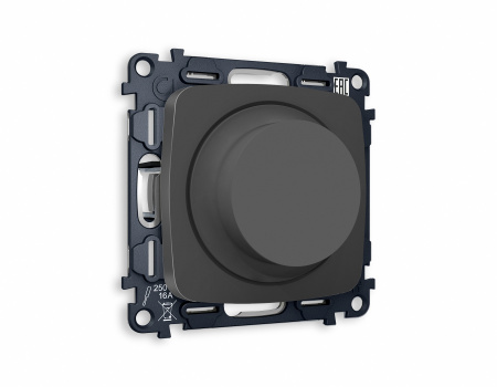 Комплект механизма светорегулятора универсального поворотно-нажимного OMEGA MO905510 Графит мягкое касание 25-600W/LED 5-300W QUANT