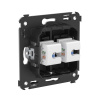 DKC Avanti Компьютерная розетка RJ-45 без шторки в стену, кат.5е двойная, Черный матовый