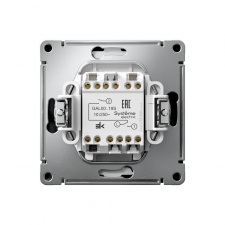 Systeme Electric ArtGallery Карбон Выключатель 2-клавишный для жалюзи, 2х сх.4, 10А, механизм, быстрозажим. клем.