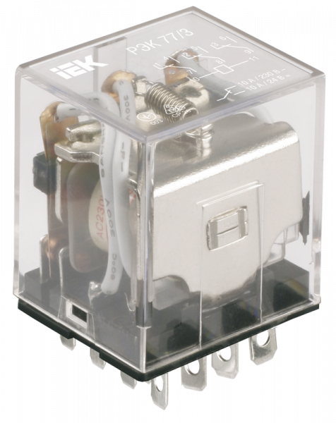 IEK ONI Реле РЭК78/4(MY4) с индикацией 3А  12В DC