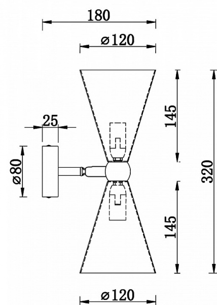 Настенный светильник (бра) MOD108WL-02WG Maytoni Vesper Настенный светильник (бра) MOD108WL-02WG Maytoni Vesper
