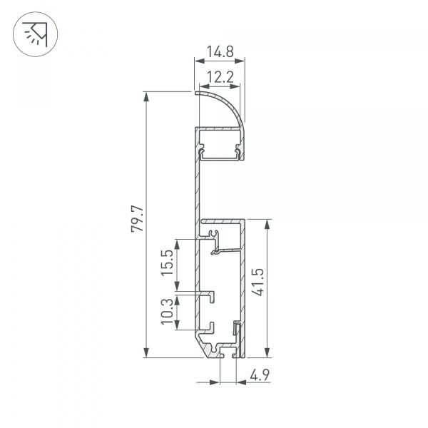 Профиль PLINTUS-H80-2000 BLACK (Arlight, Алюминий)