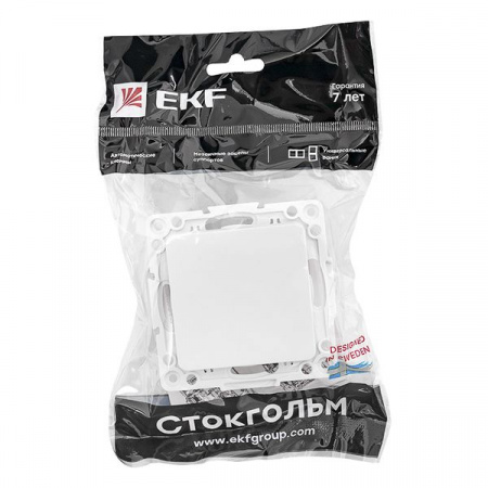 EKF PROxima Стокгольм Белый Выключатель 1-кл, 10А, винт.клеммы