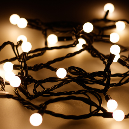 Arlight Светодиодная гирлянда ARD-BALL-CLASSIC-D13-20000-BLACK-200LED WARM (230V, 14W) (Ardecoled, IP65)