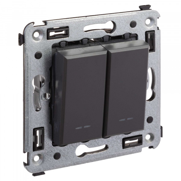 DKC Avanti Черный матовый Переключатель двухклавишный