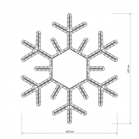 Arlight Фигура ARD-SNOWFLAKE-M5-600x600-360LED White (230V, 20W) (Ardecoled, IP65)