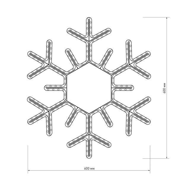 Arlight Фигура ARD-SNOWFLAKE-M5-600x600-360LED White (230V, 20W) (Ardecoled, IP65)