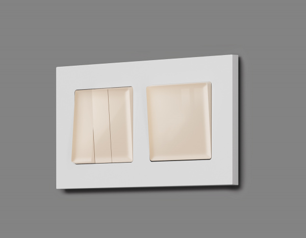 Лицевая панель ALFA (Бежевый глянец) для 1-клавишных выключателей QUANT AP3010