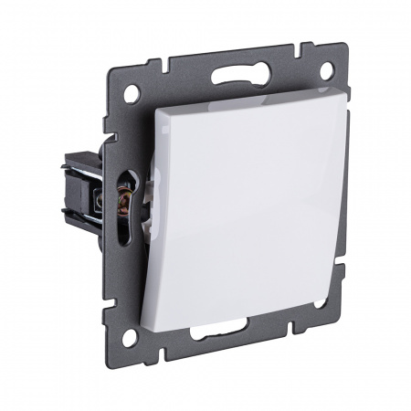 Выключатель 1-клавишный проходной 10А/250В, изогнутый, белый Kollinger REA-R-003WH для Aspekt, Eleganz, Reflex