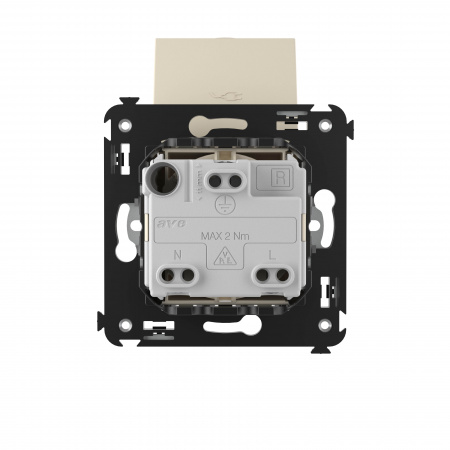 DKC Avanti Ванильная дымка Розетка с крышкой 2P+E