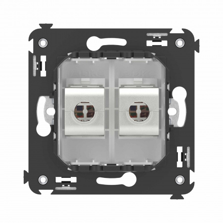 DKC Avanti Компьютерная розетка RJ-45 без шторки в стену, кат.6 двойная экранированная, Белое облако