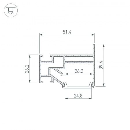 Arlight Профиль STRETCH-25-WALL-SIDE-2000 (Алюминий)