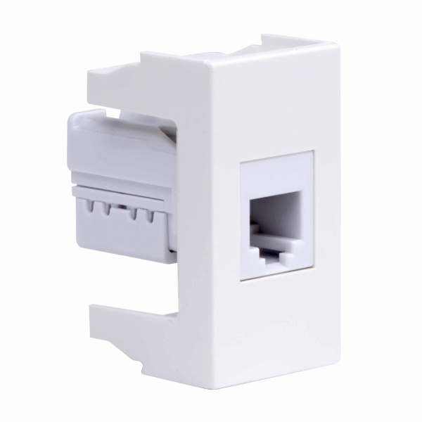 DKC Тел.роз. RJ12, 6P6C, Viva, белая, 1мод