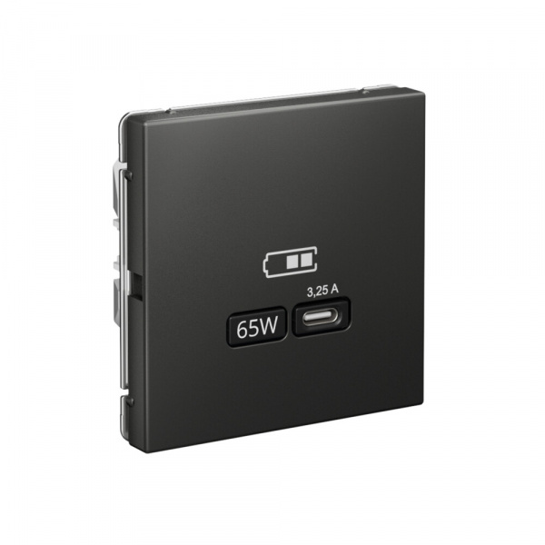 Systeme Electric ArtGallery Базальт USB Розетка тип-С 65Вт высокоскор.заряд. QC, PD, механизм