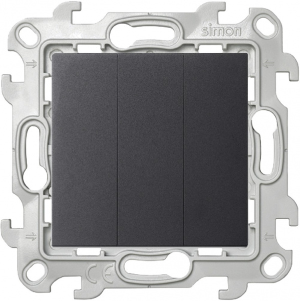 Simon 24 Графит Трехклавишный выключатель Simon 24 Графит Трехклавишный выключатель