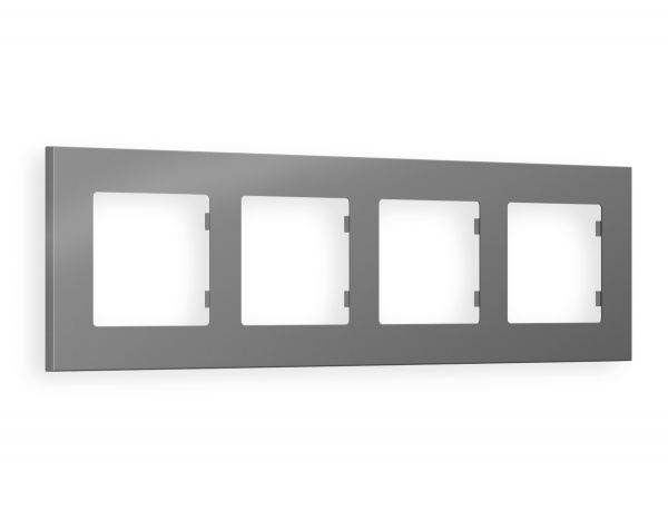 Рамка ALFA Qubi (Сталь матовый) 4-ая AF250504