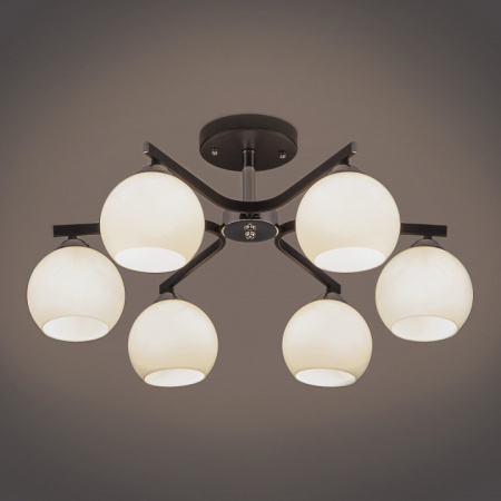 Потолочная люстра с плафонами 30145/6 хром/венге Eurosvet Blasco