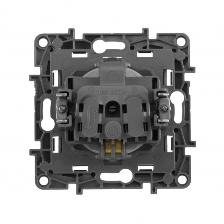 Legrand Etika Алюминий Розетка с/з, винтовые клеммы, 16А, 250 В