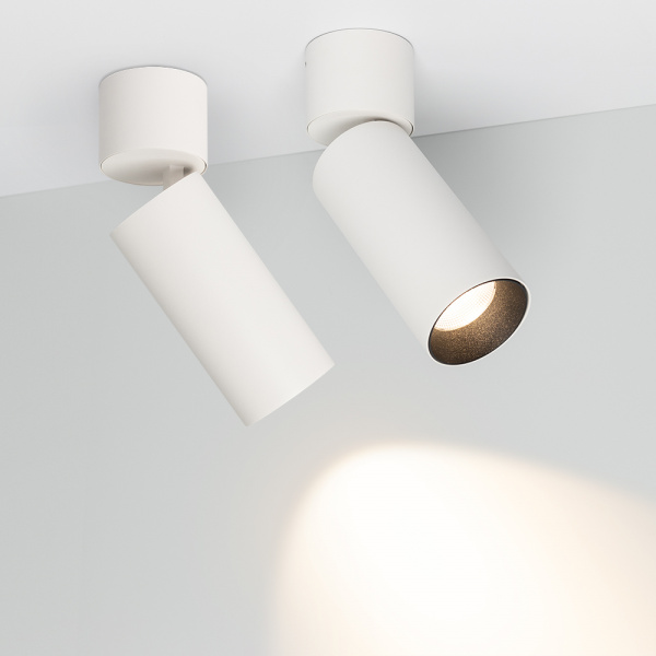 Arlight Светильник SP-POLO-SURFACE-FLAP-R65-8W Warm3000 (WH-BK, 40 deg) (IP20 Металл, 3 года)