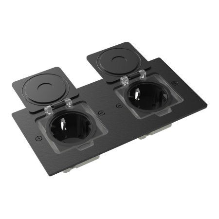 Лючок Surface 4 мод. (2 мод. 45х45 мм.), антрацит, IP44