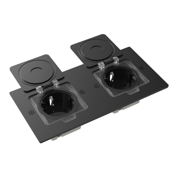 Лючок Surface 4 мод. (2 мод. 45х45 мм.), антрацит, IP44