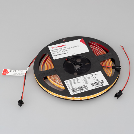Arlight Лента герметичная COB-SE-X360-8mm 5V Warm3000 (5 W/m, IP65, CSP, 5m) (-)