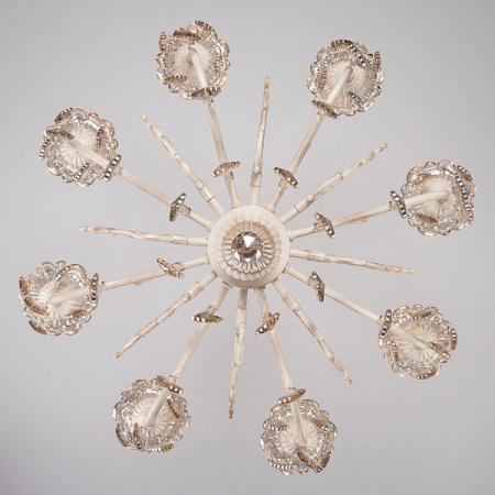 Люстра с хрусталем 3281/8 белый с золотом Eurosvet Elisha