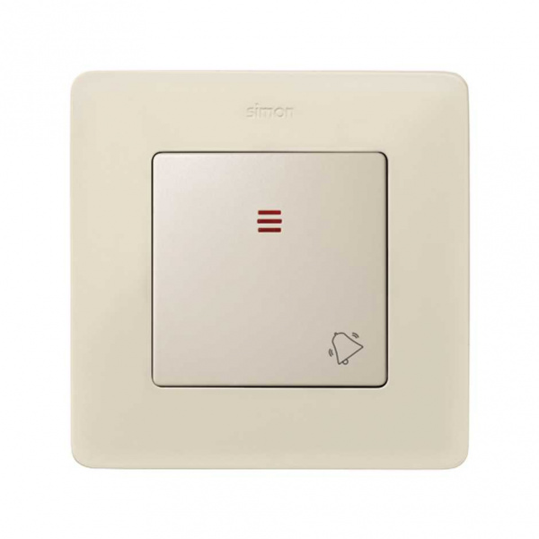 Simon 82 Слоновая кость Клавиша 1-ая с подсветкой и символом "звонок"