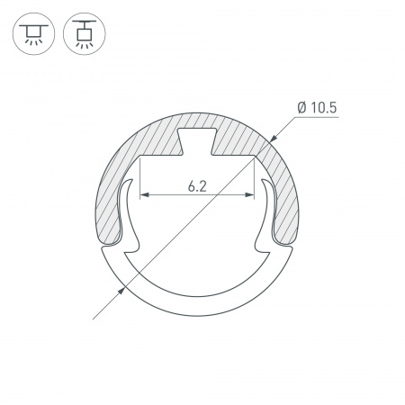 Профиль Arlight Round-D10.5-2000 Anod Black 033036