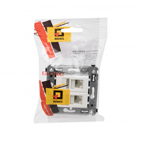 DKC Avanti Белое облако Компьютерная розетка RJ-45 двойная  категория 6
