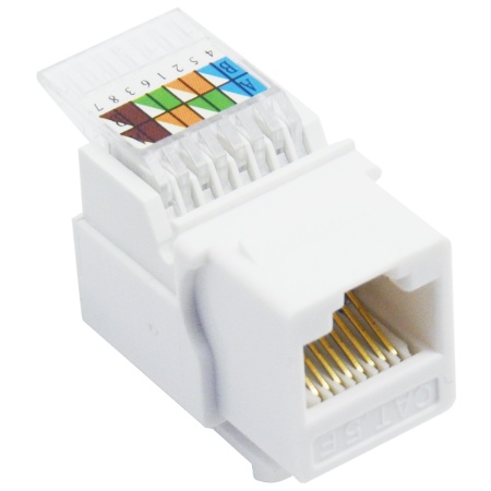 Donel Модуль Keystone RJ45, cat. 5e, UTP, 90 град., белый, DECKU5E90DW