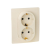 Legrand Etika Слоновая кость Двойная розетка с/з, винтовые клеммы