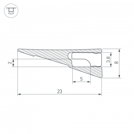 Профиль Arlight SL-Mini-Shelf-H8-2000 Anod Olive Grey 038205
