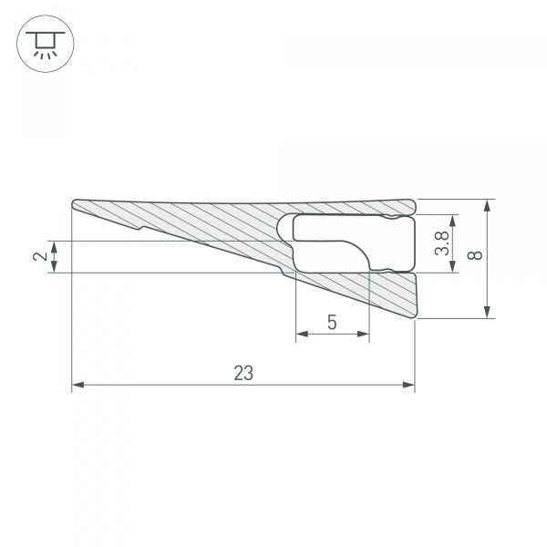 Профиль Arlight SL-Mini-Shelf-H8-2000 Anod Olive Grey 038205