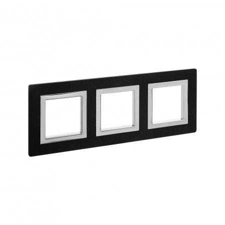 DKC Avanti Черный Алюминий Рамка 6 модулей