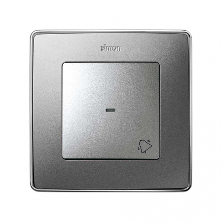 Simon 82 Detail Алюминий Клавиша с пиктограммой "звонок"