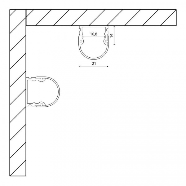 Профиль с рассеивателем SWG SF-2121-RD 000085