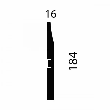 Плинтус AP25 под покраску, белый, 184x16x2400 мм, МДФ, с пазом