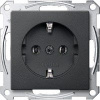 SE Merten SM Антрацит Розетка с/з безвинт.зажим