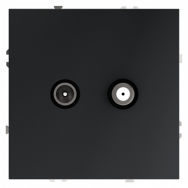 Розетка телевизионная встраиваемая VOLTUM S70 оконечная TV+SAT, (графит) Розетка телевизионная встраиваемая VOLTUM S70 оконечная TV+SAT, (графит)