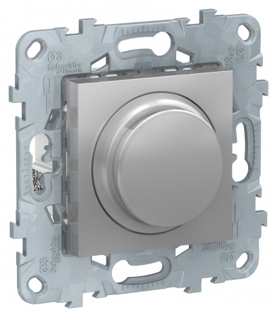 SE Unica New Алюминий Светорегулятор LED поворотно-нажимной, универсальный 5-200Вт